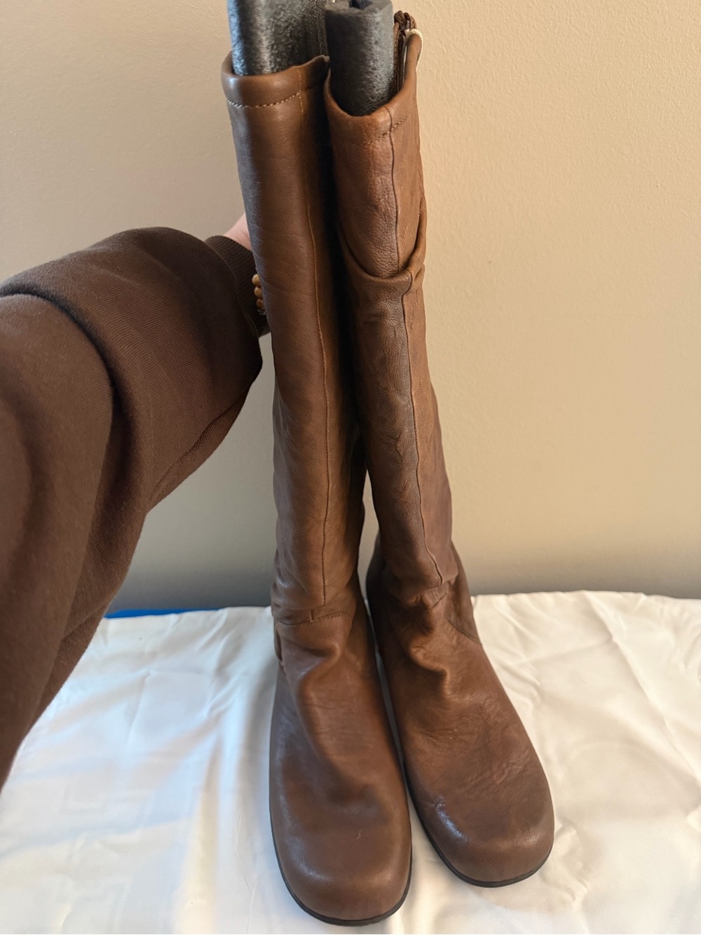 Born Chestnut Brown Leather Knee Boots